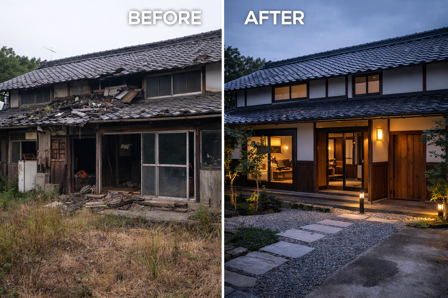空き家リノベーションのビフォーアフター比較