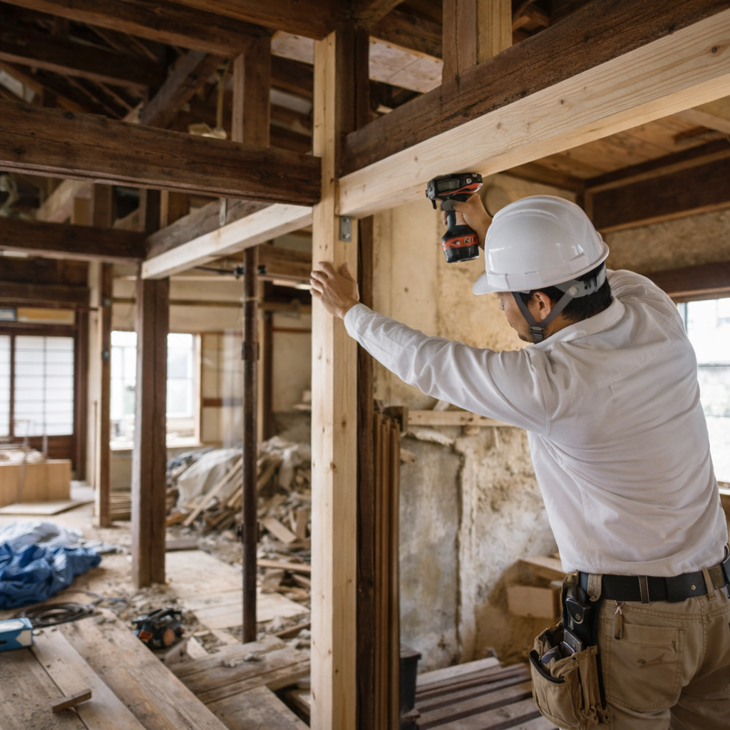 空き家リノベーション工事中の室内